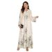 Women's Clothing Muslim Robe Leopard Print Diamond Beaded Arabic Dress_ecoleips.com