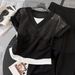 Women's Clothing Two Piece Top Temperament Suit Summer Stylish Straight Wide Leg Pants Waist Two Piece Suit_ecoleips.com