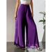 Women's Clothing Casual Chiffon Wide Leg Pants Loose Long Trousers For Women_ecoleips.com