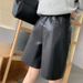 High-Waisted PU Leather Shorts For Women - Wide Leg Straight Cropped Pants With Pockets (Black, Gray, S-3XL) | Stylish & Comfortable Boot Pants_ecoleips.com