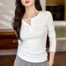2025 #Select High-Quality Products # Unique Design Button Long Sleeved T-Shirt For Women In Autumn And Winter 2025, New Semi_ecoleips.com