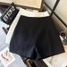 Gray Minimalist Suit Shorts for Women High-Waisted Slimming Straight Leg Casual A-Line Pants Spring/Summer 2025 Style_ecoleips.com
