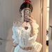 White Lace-up Blouse Women, Super Stylish And Unique For Autumn, With A Waist-cinching, Short, Off-shoulder Design_ecoleips.com