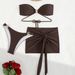 Women's Clothing Three Piece Sexy Bikini Women's Tube Top New Backless Lace Up_ecoleips.com