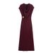 Women's Elegant Pleated Sleeveless Dress Fashionable European American Style Autumn_ecoleips.com