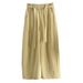 Women's High Waist Slimming Casual Trousers Japanese Korean Style Washed Cotton Loose Wide Leg Curved French Relaxed Feel for Spring Autumn_ecoleips.com