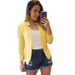 Women's Clothing solid color casual professional small suit jacket tops women's clothing_ecoleips.com