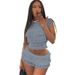 2025 Summer New Fashion European American Style Sweet And Spicy Girl Solid Color Hollow Out Slim Fit Ruched Short Skirt_ecoleips.com