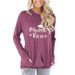Hot Sale Women's Pocket Sweater Letter Print Loose Crew Neck Long Sleeves_ecoleips.com