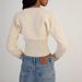 European And American High-waisted Women's Round-neck Single-breasted Knit Sweater, Niche Design Short Top, Trendy Thin_ecoleips.com