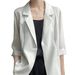 Summer 2026 New Fashion Casual Three-quarter Length Jacket, Suit Top, Elegant Slim-fit Solid Color Lightweight Outerwear_ecoleips.com