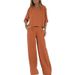 Cross-border European And American Summer New Women's Casual Loose-fitting Solid Color Cotton-linen Two-piece Set_ecoleips.com