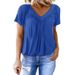 Personalized V Neck Raglan Sleeve T-Shirt Gathered Casual Everyday Home Top For Women New Style_ecoleips.com