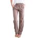 Aria Basics 2025 Women's Spring Summer New European And American Style Solid Color Cotton Linen Drawstring Loose Casual Wide_ecoleips.com