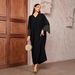 Muslim Dress Women "Exquisite Embroidered Jalabiya Dress – Modest Muslim Long Robe With Ethnic Cover-Up Design (Black, One Size)"_ecoleips.com