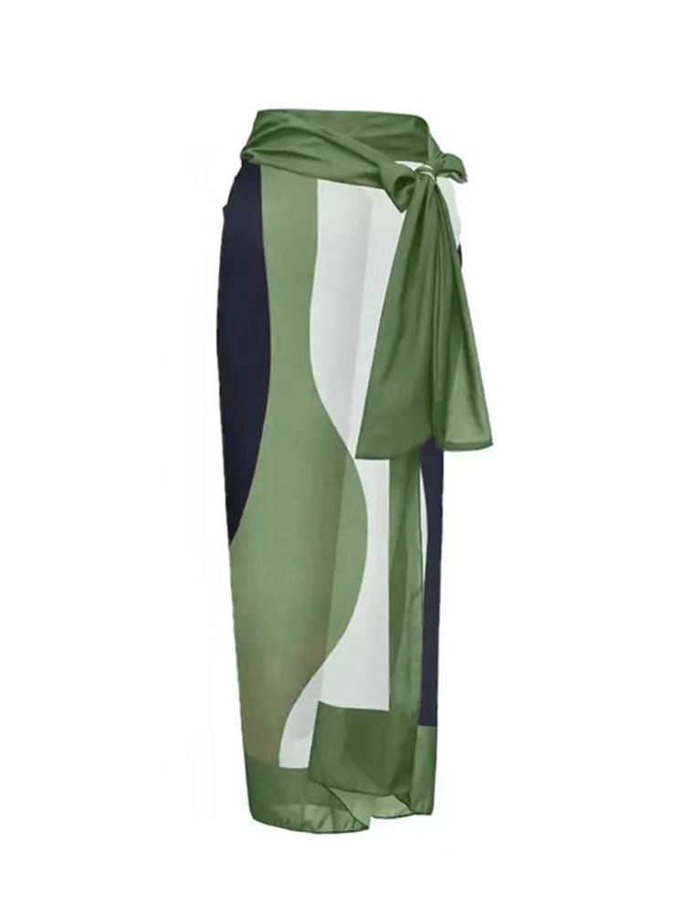 Women's Clothing One Piece Swimsuit With Gauze Skirt Sun Protection Bikini Set For Hot Spring Beach Vacation_ecoleips.com