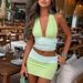 Sexy Three Piece V Neck Vest Bikini Women's Swimwear Color Block Set European American Style Cross Border INS 2026_ecoleips.com
