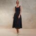 Women's Elegant Floral Embossed Vest Dress Midi Length Polished Polo Neck Versatile Elegance_ecoleips.com