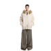 Women's Clothing Large Fur Collar Hooded Knit Cardigan Sweater For Women, Autumn Lazy Style, Zipper Coat For Couples_ecoleips.com