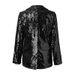 Women's Multicolor Sequined Long Sleeve Blazer Casual Spring Elegant Top Polyester England Style_ecoleips.com