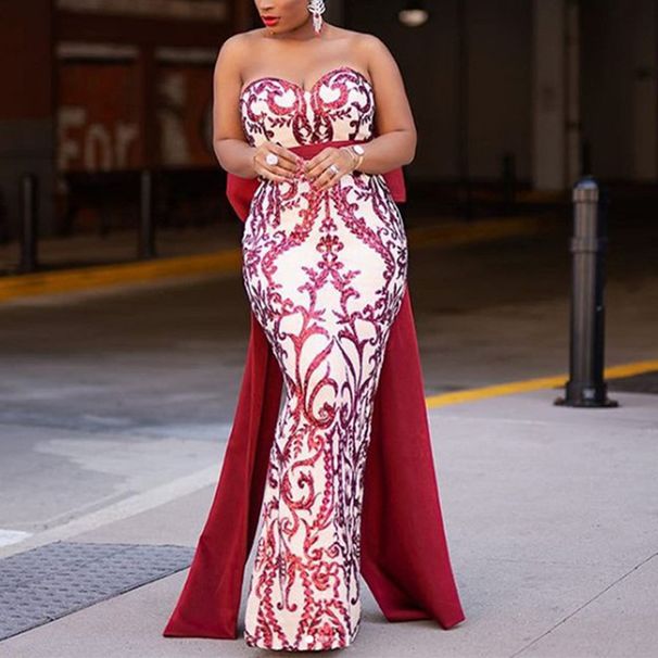 Women’s Clothing autumn and winter new long sleeved sequined hip evening dress new_ecoleips.com