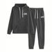 Women's Clothing Autumn/Winter Women's Sweatshirt Set Fleece Lined European American Style Sporty Casual Fashionable Versatile Print_ecoleips.com