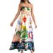 Cross-border European And American 2026 Summer Elegant Positional Print Sleeveless High-Waisted Flared Strap Dress_ecoleips.com