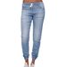 Women's Clothing Loose Large Size Elastic Waist Jeans With Feet Closed Lantern Trousers For Women_ecoleips.com