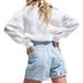 Long-Sleeved Cotton Crepe Shirt For Autumn Season, Comfortable And Loose-Fitting, Suitable As A Blouse Or Shawl_ecoleips.com
