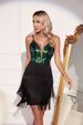 Women's New Tassel Embroidery Sequin Sexy Backless Deep V-neck Dress_ecoleips.com