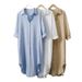 Women's Clothing Cotton And Linen Loose Design Casual Tops Korean Sun Protection Shirt Jacket_ecoleips.com