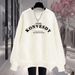 Women's Crew Neck Sweatshirt Fleece Lined Thickened Casual Top Loose Stylish Versatile for Spring Autumn Winter_ecoleips.com