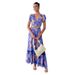 New Foreign Trade Dress, Summer High-end Long With Ruched Waist, Slimming Effect, V-neck, Single-breasted, Ruffle Dress_ecoleips.com