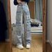 Women's Retro Cargo Jeans High Waisted Straight Leg Baggy Pants With Multi-Pockets, Stretch Denim, Comfortable & Stylish Oversized Trousers_ecoleips.com