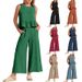 Women's Clothing Summer Women's Sleeveless Pleated Vest Wide Leg Pants Casual Suit Style Nine Point Set For Formal & Casual For Women_ecoleips.com