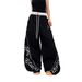 Women's Hip Hop Street Dance Sweatpants Casual Patchwork American Letter Print High Waist Jazz Dance Curved Pants Autumn_ecoleips.com