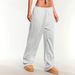 Women's Striped Loose Low Waisted Wide Leg Floor Length Pants Style Soft Breathable Sleepwear_ecoleips.com