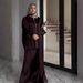 2025 Women's New Solid Color Intellectual Casual Loose Zipper Sleeve Long Dress Set_ecoleips.com