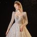 Princess Sleeves, Petite-Friendly Wedding Dress For Outdoor/Church Ceremony (Floor-Length, Sweep Train)_ecoleips.com
