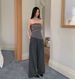 Sheer Slim Fit Tube Top Casual Lace Wide-Leg Pants Set_ecoleips.com