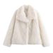 Women’s Faux Fur Plush Coat – European & American Style Winter Jacket, Lapel Design, Multi-Color Options_ecoleips.com
