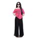 Women's Clothing Women's Summer Fashion Set Off The Shoulder Short Sleeved T-Shirt And Loose Wide Leg Pants Casual Two-Piece Outfit_ecoleips.com