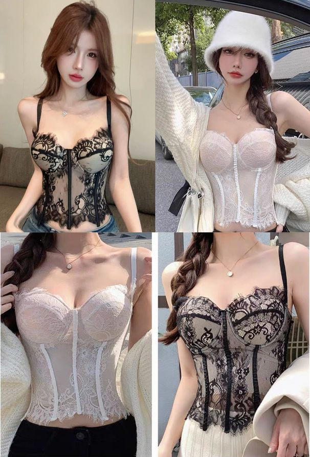 ng2510292 226 # New Cross-border European And American Sexy Lace See-through Eyelash Slim-fit Tank Top_ecoleips.com