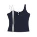 Summer New Women's Retro Color Block Vest Slim Fit Short Top American Street Style Hot Girl Trend 2025_ecoleips.com
