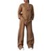 Women's Casual Cotton Linen Pant Sets Comfortable Loose Tops Wide Leg Pants Fashion European And American Style_ecoleips.com