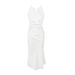 Elegant French Style Evening Gown off White Halter Neck Spaghetti Strap Satin Dress Women's Fishtail Long Skirt_ecoleips.com