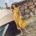 Chiffon For Women Summer 2025 New Trendy Korean Style Elegant Fairy-like French Niche Over-the-Knee Long Dress_ecoleips.com