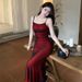Elegant Stepmother Color Block Suspender Dress for Women Sexy Slim Fit Long Alluring Dress New Summer Style JY23560 Pure_ecoleips.com