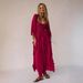 2026 Summer New European And American Women's Fashion Sexy Deep V Lace Hollow Beach Dress Gown_ecoleips.com