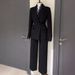 Autumn Neat Chic Women's Long Sleeved Blazer And Straight Leg Pants Two Piece Set European American Style Clothing_ecoleips.com